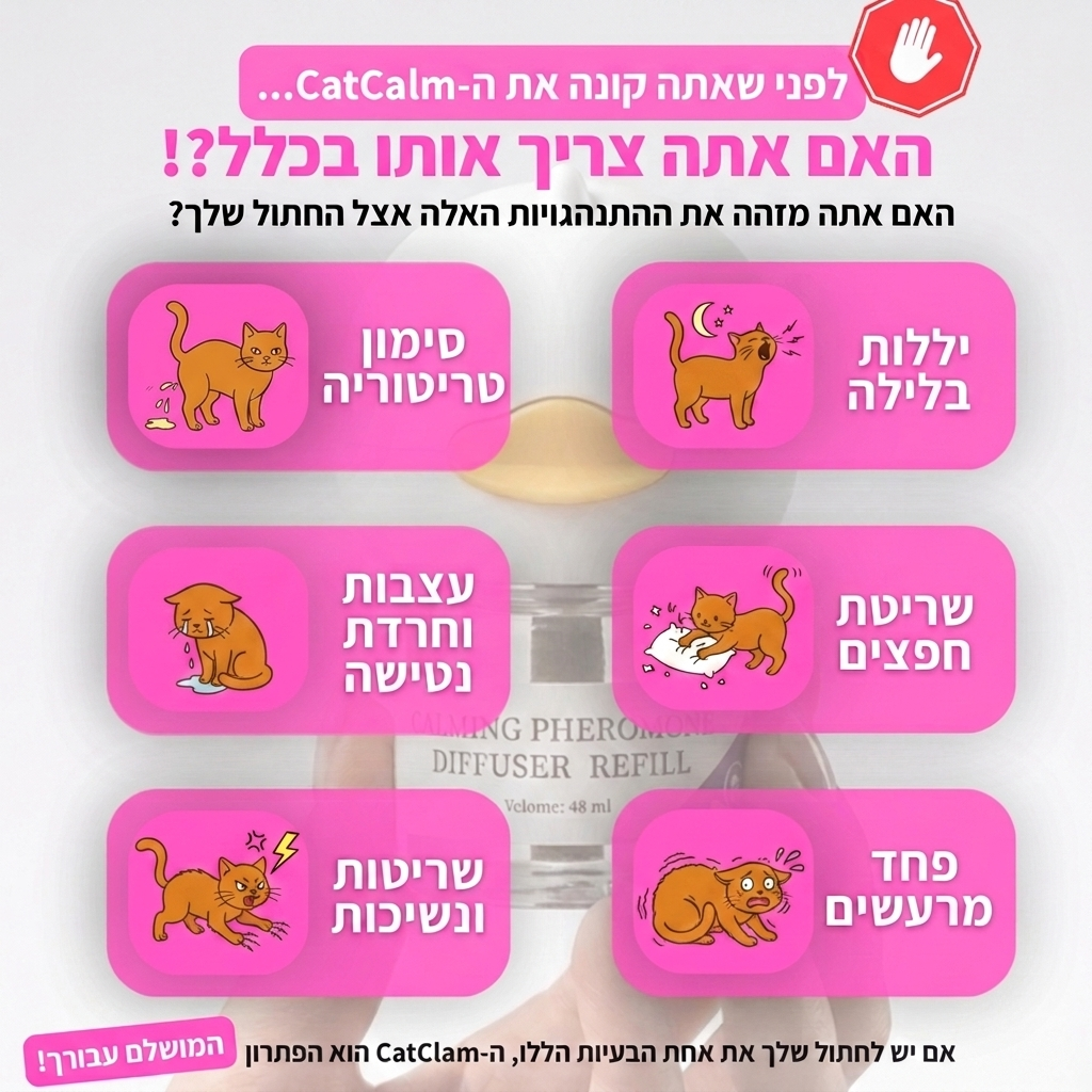 CatCalm – מפזר הרגעה לחתול | פתרון טבעי לחרדה