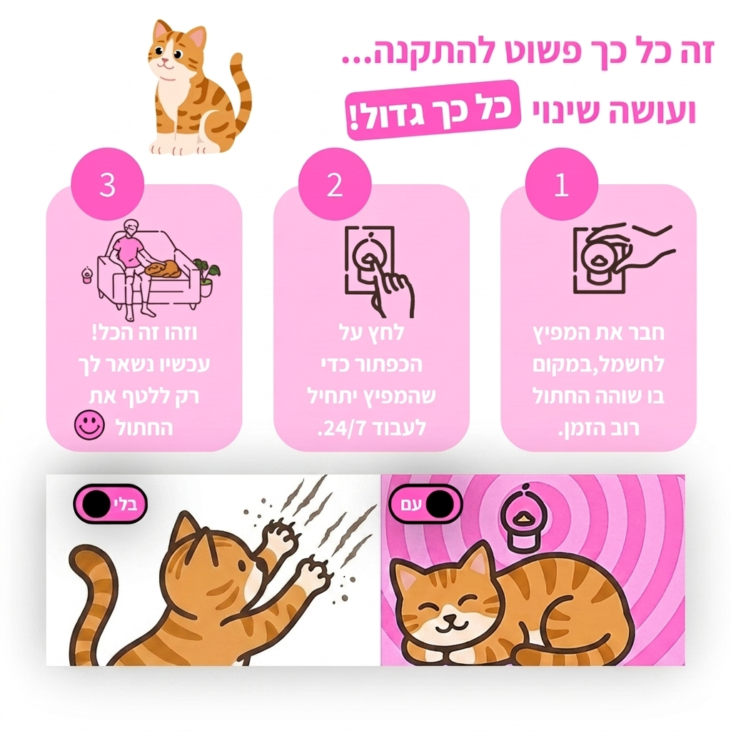 CatCalm – מפזר הרגעה לחתול | פתרון טבעי לחרדה